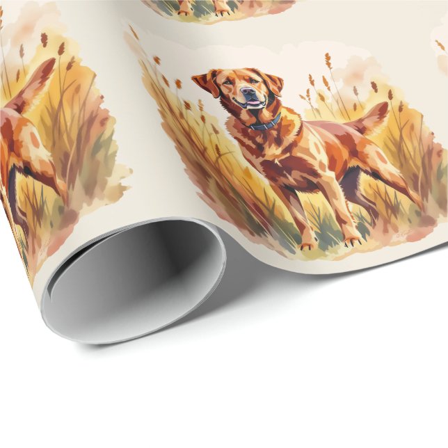 Fox Red Labrador Retriever Dog Wrapping Paper (Roll Corner)