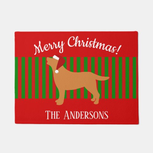 Fox Red Labrador Silhouette Santa Christmas Doormat