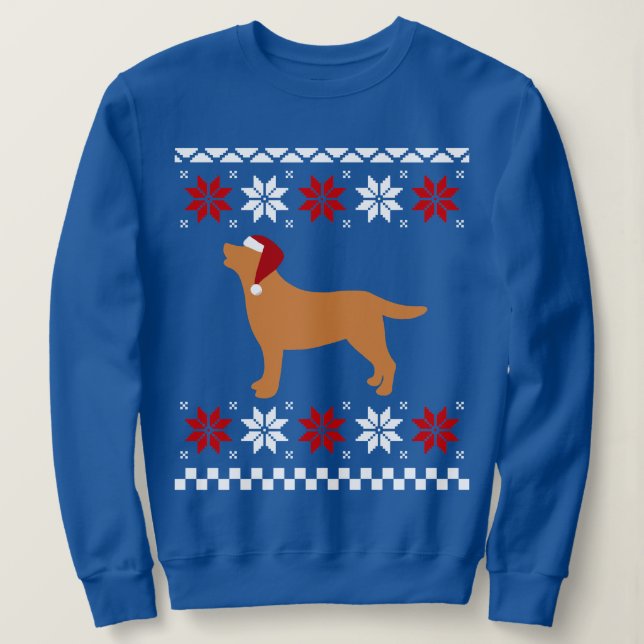 Fox Red Labrador Silhouette Santa Christmas Sweatshirt (Design Front)
