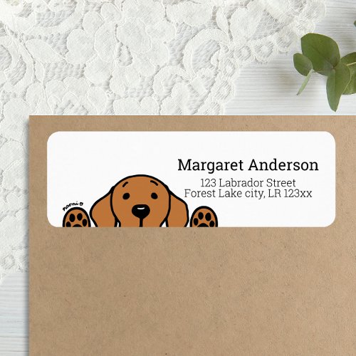 Fox Red Labrador Watching Return Address Label