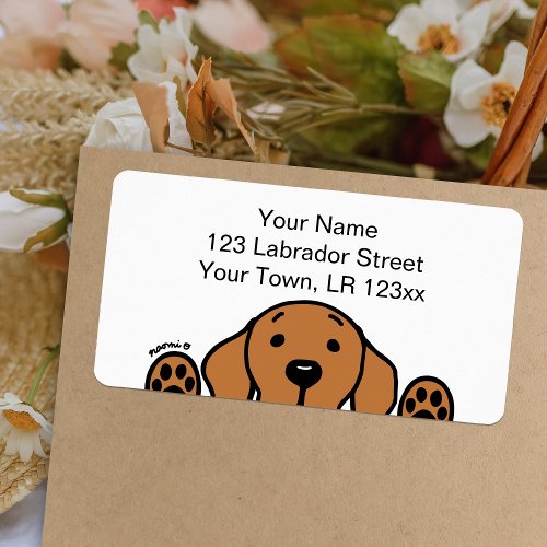 Fox Red Labrador watching Return Address Label