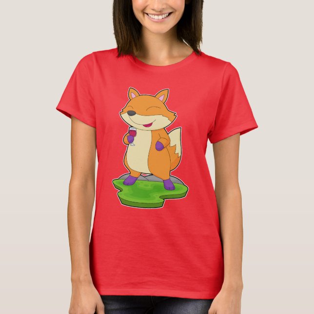 Fox Red wine T-Shirt (Front)