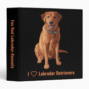 Fox Red Yellow Labrador Retriever Dog 3 Ring Binder