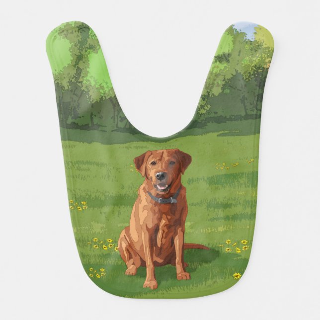 Fox Red Yellow Labrador Retriever Dog Baby Bib (Front)