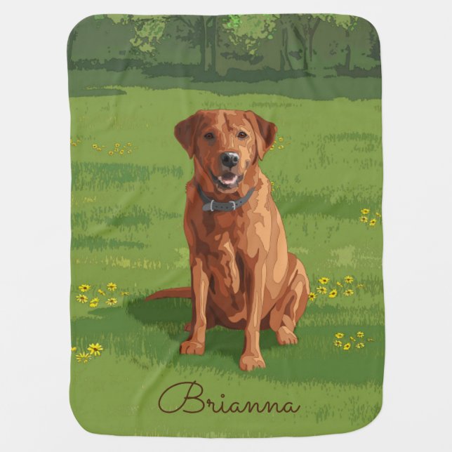 Fox Red Yellow Labrador Retriever Dog Baby Blanket (Front)
