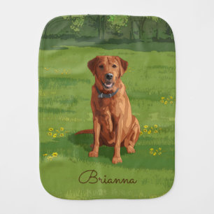 Fox Red Yellow Labrador Retriever Dog Baby Burp Cloth