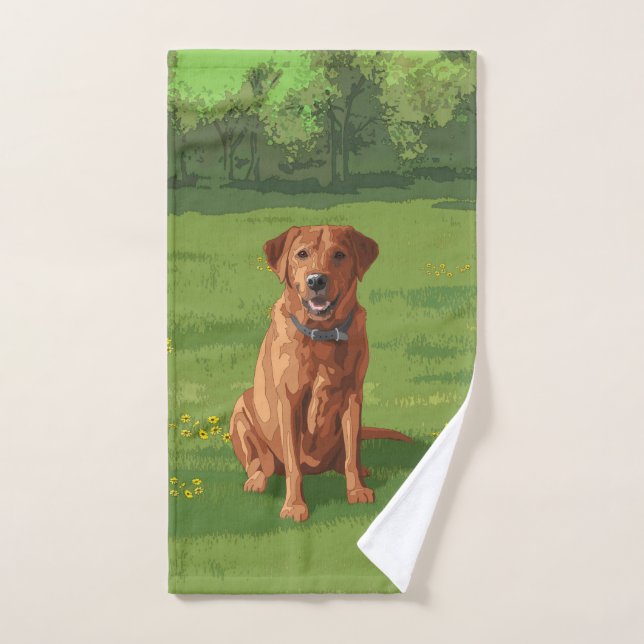 Fox Red Yellow Labrador Retriever Dog Bath Towel Set (Hand Towel)