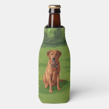 Fox Red Yellow Labrador Retriever Dog Bottle Cooler by Fun_Forest at Zazzle
