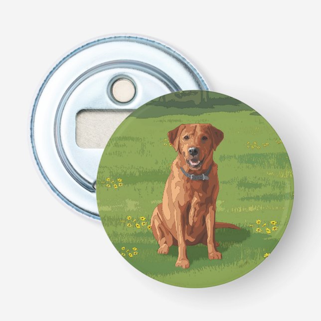 Fox Red Yellow Labrador Retriever Dog Bottle Opener (Front)