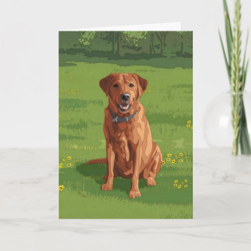 Fox Red Yellow Labrador Retriever Dog Card