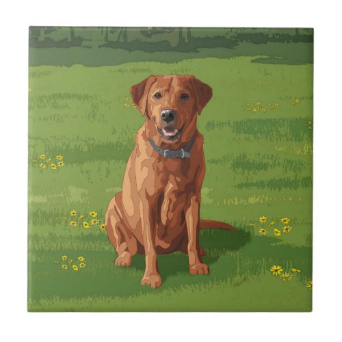 Fox Red Yellow Labrador Retriever Dog Ceramic Tile