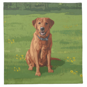 Fox Red Yellow Labrador Retriever Dog Cloth Napkin