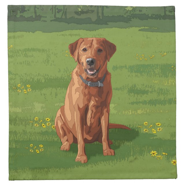 Fox Red Yellow Labrador Retriever Dog Cloth Napkin (Front)