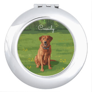 Fox Red Yellow Labrador Retriever Dog Compact Mirror