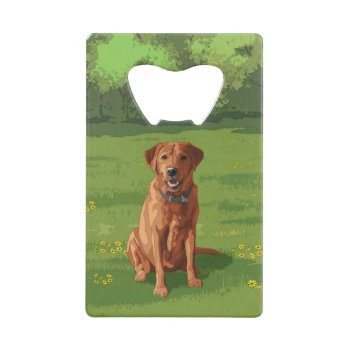 Fox Red Yellow Labrador Retriever Dog Credit Card Bottle Opener by Fun_Forest at Zazzle