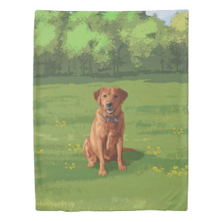 Fox Red Yellow Labrador Retriever Dog Duvet Cover