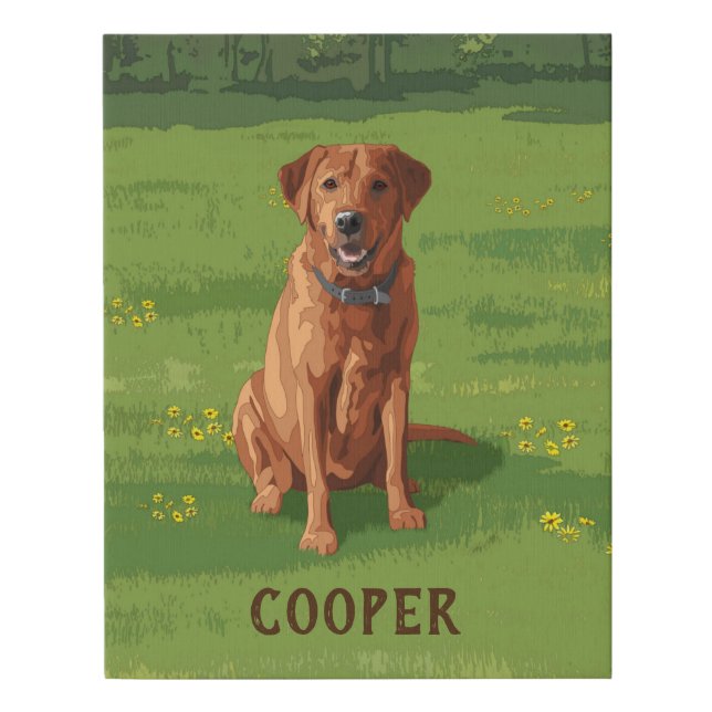 Fox Red Yellow Labrador Retriever Dog Faux Canvas Print (Front)