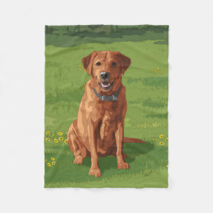 Fox Red Yellow Labrador Retriever Dog Fleece Blanket