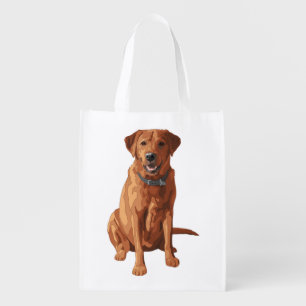 Fox Red Yellow Labrador Retriever Dog Grocery Bag