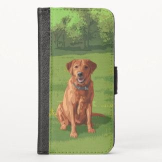 Fox Red Yellow Labrador Retriever Dog iPhone X Wallet Case