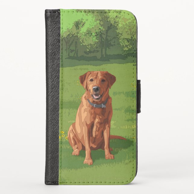 Fox Red Yellow Labrador Retriever Dog iPhone Wallet Case (Front)