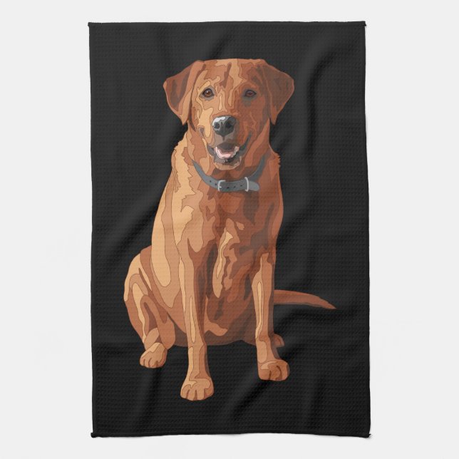 Fox Red Yellow Labrador Retriever Dog Kitchen Towel (Vertical)