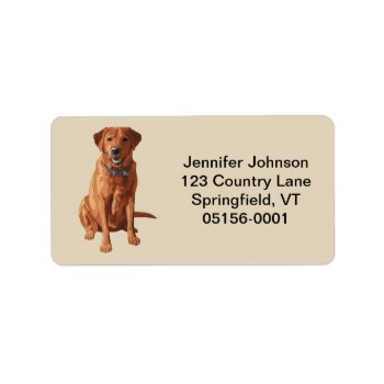 Fox Red Yellow Labrador Retriever Dog Label by Fun_Forest at Zazzle