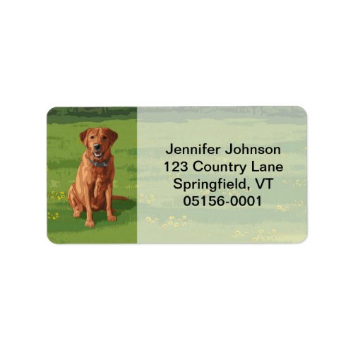 Fox Red Yellow Labrador Retriever Dog Label