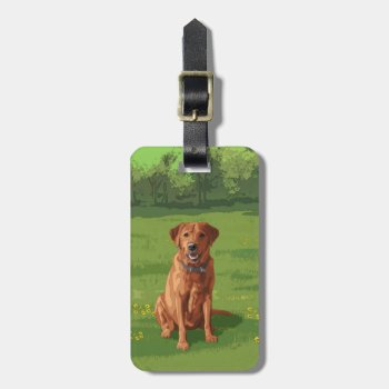 Fox Red Yellow Labrador Retriever Dog Luggage Tag by Fun_Forest at Zazzle