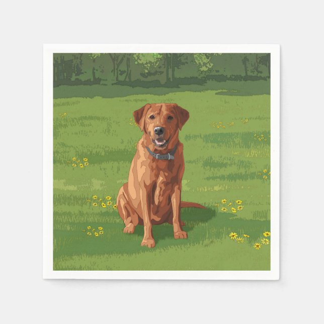 Fox Red Yellow Labrador Retriever Dog Napkins (Front)
