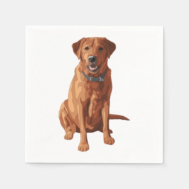 Fox Red Yellow Labrador Retriever Dog Paper Napkins (Front)
