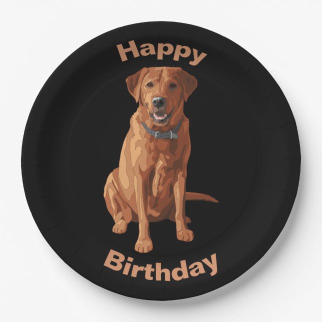 Fox Red Yellow Labrador Retriever Dog Paper Plates (Front)
