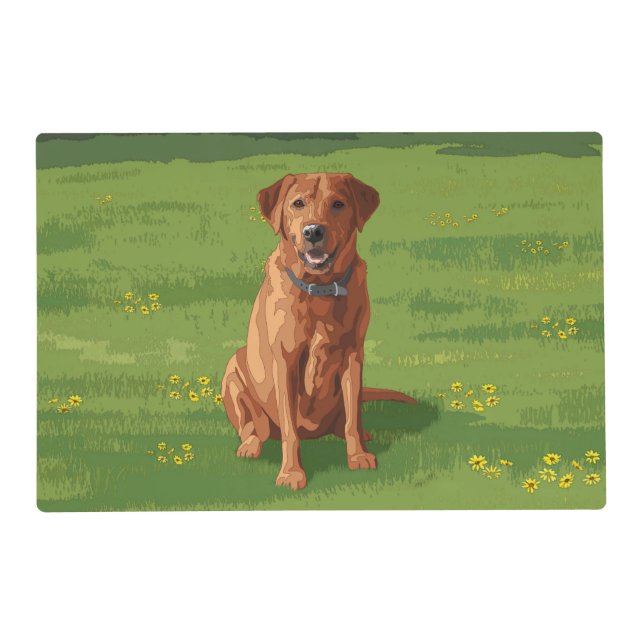 Fox Red Yellow Labrador Retriever Dog Placemat (Front)