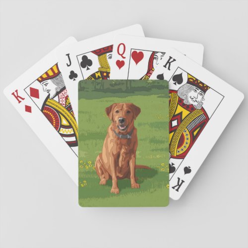 Fox Red Yellow Labrador Retriever Dog Playing Cards