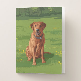 Fox Red Yellow Labrador Retriever Dog Pocket Folder