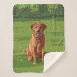Fox Red Yellow Labrador Retriever Dog Sherpa Blanket