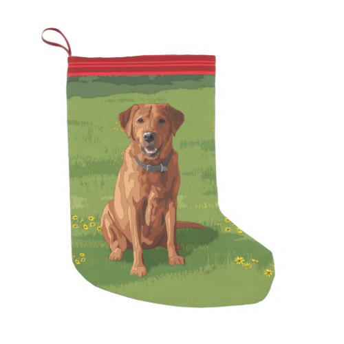 Fox Red Yellow Labrador Retriever Dog Small Christmas Stocking