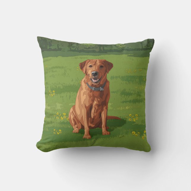 Fox Red Yellow Labrador Retriever Dog Throw Pillow (Front)