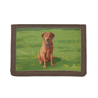 Fox Red Yellow Labrador Retriever Dog Trifold Wallet