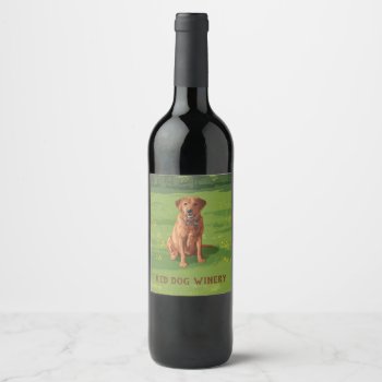 Fox Red Yellow Labrador Retriever Dog Wine Label by Fun_Forest at Zazzle