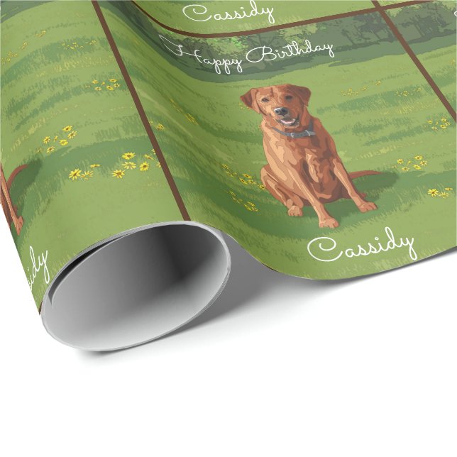 Fox Red Yellow Labrador Retriever Dog Wrapping Paper (Roll Corner)