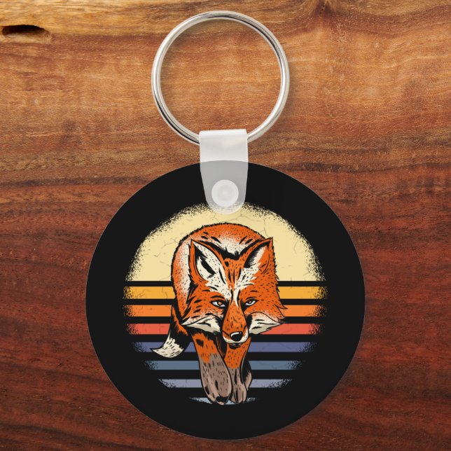 Fox Retro  Keychain (Front)