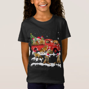 Fox Riding Red Truck Merry Christmas X-mas Ugly Gi T-Shirt