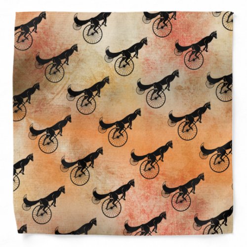 Fox Riding Vintage Bicycle Bandana