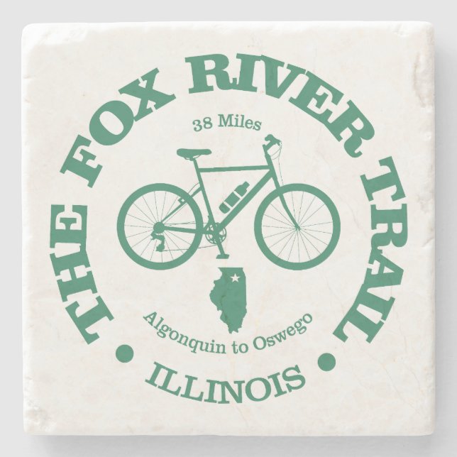 Fox River Trail (cycling) Stone Coaster (Front)