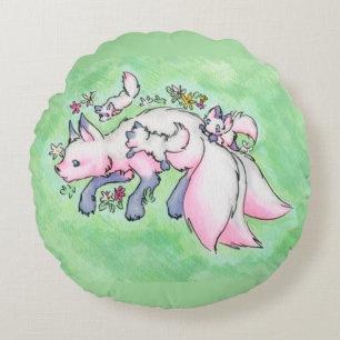 Fox round pillow