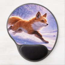 Fox Running in Winter Snow