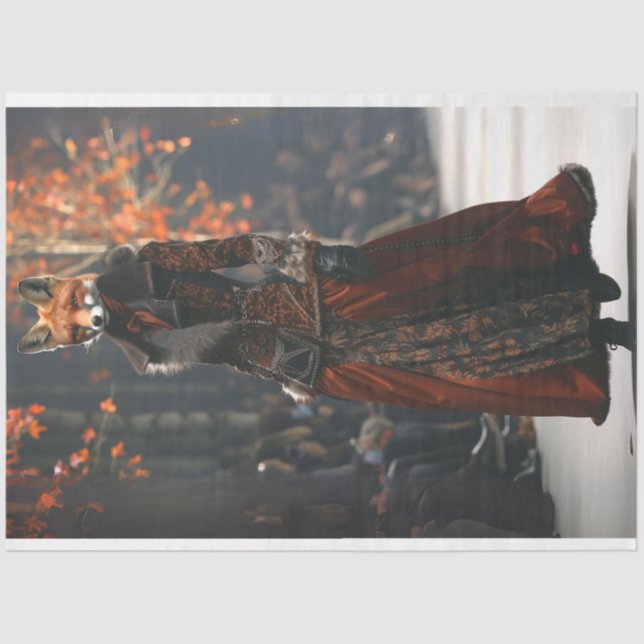 Fox Runway Fashion Show Decoupage Tissue Paper (Front)