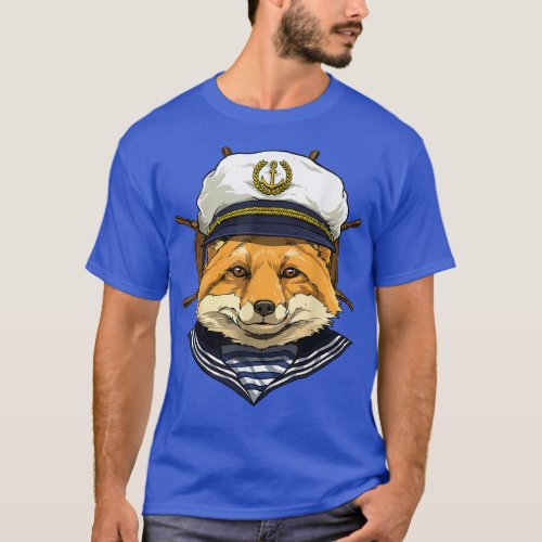 Fox Sailor Boat Captain Wildlife Fox Forest  T_Shirt