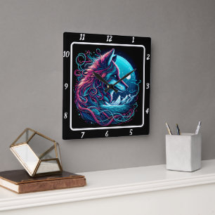 Fox Sentinel of the Summit Square Wall Clock